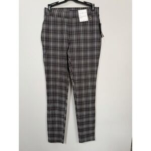 Tommy Hilfiger Mid-Rise Houndstooth Plaid Stretch Tapered Skinny Pant Size 6 NEW